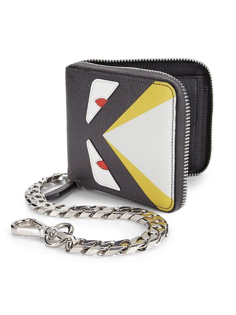 fendi zip around wallet|fendi men's long wallet.